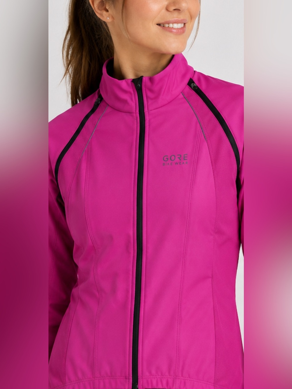 GORE Bike Wear Windstopper Convertible Cycling Jacket Women M Pink EU 38